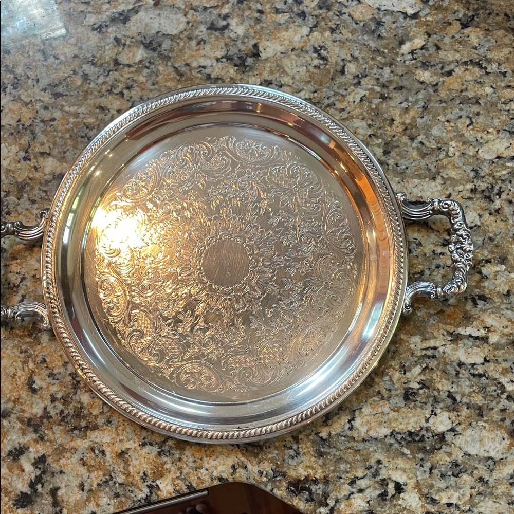Source Unknown Ornate Silver Tray